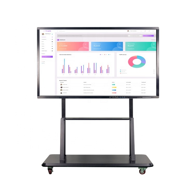 Dual System All in One PC Multi Touch Screen Interactive Whiteboard for Classroom 65" 75" 85" 86'' LED Black White Board 50KGS