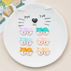 Kawaii Cartoon Eyes Flatback Charms Resin Accessories For Phone Case DIY Hair Clips Handmade Making Key Chain Pendant Materials