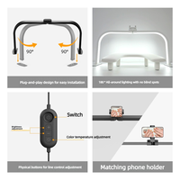 Lampe de bureau LED demi-lune, éclairage d'arc, design d'éclairage pour salon, couleurs de lumière réglables