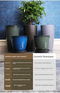 Jardinières décoratives hautes en résine P294 pour plantes d'intérieur, pots <span class=keywords><strong>à</strong></span> <span class=keywords><strong>fleurs</strong></span> de grande taille de haute qualité, jardinières et pots légers pour hôtel - Product Image 3