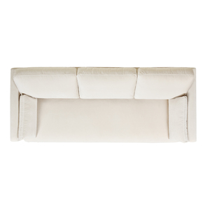 Ensemble de canapés carrés convertibles modernes en velours performance beige français pour appartement - Product Image 4