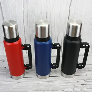 BPA मुक्त 1000 मिलीलीटर डबल दीवार स्टेनलेस स्टील वैक्यूम फ्लैस्क हैंडल के साथ