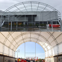 Offre Spéciale 40Ft X 40Ft Haven Hangar Cover Auvent personnalisé Structure métallique Conteneur d'expédition Abri d'auvent en métal à treillis unique
