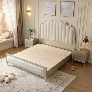 Cama Matrimonial Tapizada Estilo Europeo con Almacenamiento, Estructura Metálica Resistente y Madera <span class=keywords><strong>de</strong></span> Roble - Product Image 4