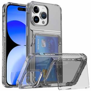 Étui de téléphone transparent anti-chute anti-jaunissement de luxe avec fente pour carte pour iPhone 14 Pro Max 15 Plus Pro Téléphone portable - Product Image 6