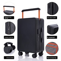 Valise à roulettes unisexe conforme aux normes de cabine, 20 pouces, en ABS, avec poignée large, roues multidirectionnelles silencieuses, construction robuste et durable