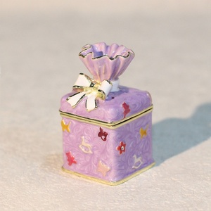 Unique <strong>Jewelry</strong> <strong>Box</strong> for Wedding Metal Alloy Candy <strong>Jewelry</strong> <strong>Box</strong> for Earrings Pretty Boxes for Girls Christmas Gifts Enamel Crafts - Product Image 2