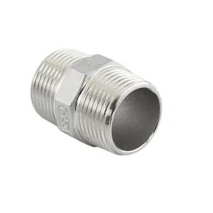 Hexagonal Nipple 304 316 Stainless Steel Threaded Fittings Male Threads