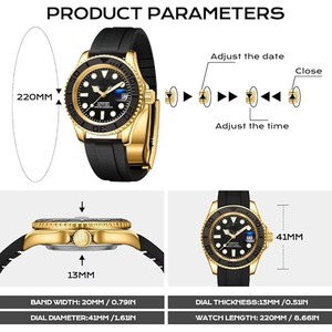 Reloj Mecánico Drioshipping de Fábrica, Esfera Luminosa de 40 mm, Resistente al Agua, Diseño de Lujo, Moda, Negocios, Casual, Deportivo, Personalizado - Product Image 3