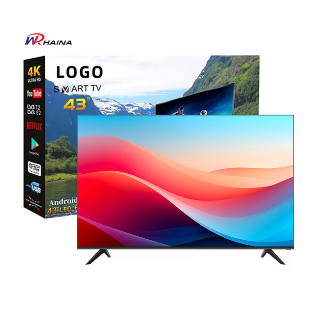 HAINA Factory Direct 50 55 Smart Tv 65 75 Inch 4K QLED Android Frameless TVs with Bluetooth and HDR