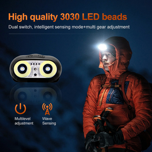 Linterna Frontal WOSEN con Sensor de Botón, Interruptor Doble, LED 3030 de Alto Brillo, Recargable por USB, Mini, Portátil, de Larga Duración y Regulable - Product Image 3
