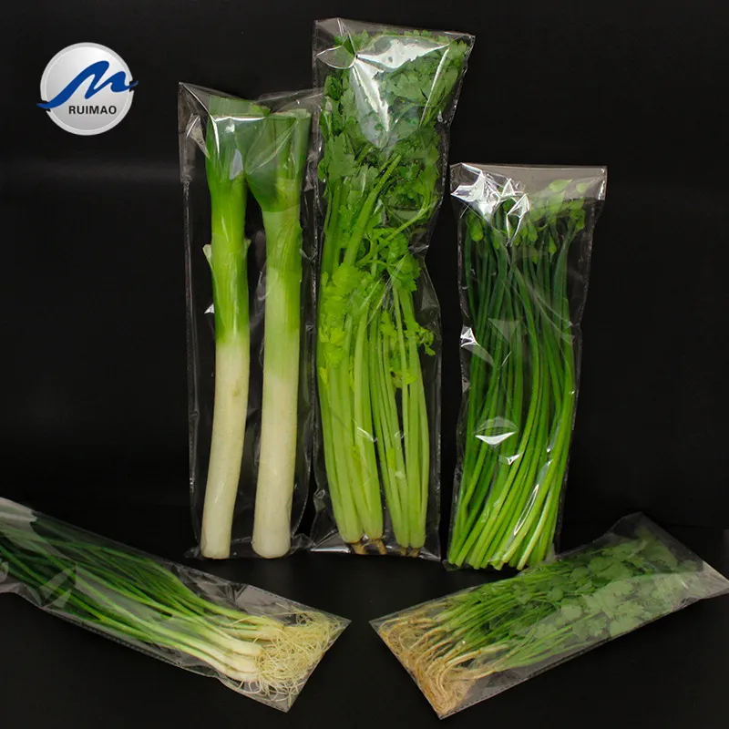 Factory Custom Wholesale Fresh Vegetable Roll Packaging Bag Anti-fog Fruit OPP Plastic Storage Micro Perforated