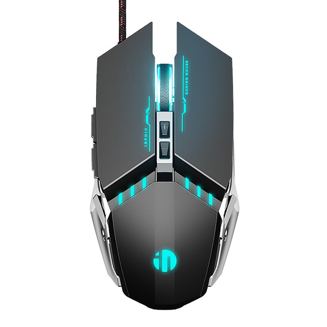 Optical Wired Gaming Mouse RGB Light Backlight Ergonomic for Computer DPI Adjustable 4800 Strong Rebound Button Mute