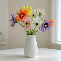 Bunga Gerbera Daisy Pelangi Ceria M1038, Bunga Kertas Buatan Tangan Warna-warni untuk Vas, Buket, Hiasan Tengah Meja, Dekorasi Rumah dan Kantor