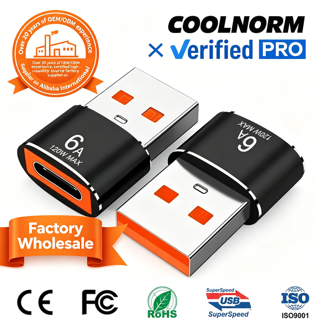 USB to Type C Converter 6A OTG Adapter for Mobile Devices Aluminum USB-C Converter for Type C Devices DC Output