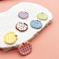 Botones de Resina Ecológica de Cuatro Agujeros con Reverso Plano, Resistentes a la Decoloración, Ligeros, Decorativos para Manualidades, Adornos de Resina para Niños, Parches para el Cabello y Zapatos