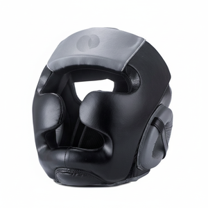 Casco Protector de Media Cara Ajustable de Cuero Sintético PU de Alta Calidad, Doble Visera, Etiqueta Tejida con Logotipo Personalizado, para Boxeo y Artes Marciales - Product Image 2