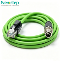 Cable Ethernet Industrial M12 a RJ45 |   Cable de Bus de Campo Profinet Codificado X de 8 Pines para PLC, Robot, Servoaccionamiento (PUR/PVC de Alta Flexibilidad)