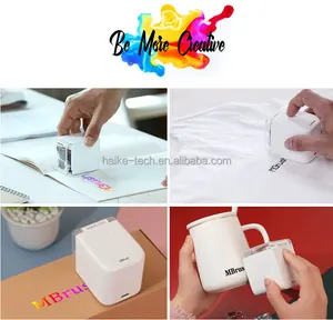 Mini impressora de tinta sem fio portátil, impressora bela de cor personalizada para smartphone com cartucho de tinta