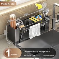 YOTO Égouttoir à éponge en plastique pour évier, support de rangement autoportant pour détergent, panier de drainage, étagère de rangement multifonctionnelle pour cuisine