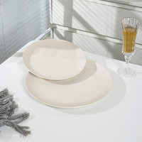 Offre Spéciale de restaurant nordique, assiette à pâtes ronde, bol, vaisselle, ensemble de table en céramique blanc mat texturé