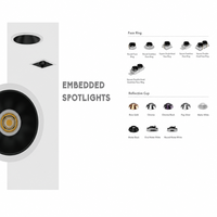 Plafonnier LED encastré carré SNI TISI QMI anti-éblouissement COB en fonte, dimmable, pour projets hôteliers et commerciaux au Vietnam, en Thaïlande et en Indonésie