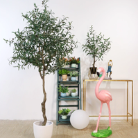 Arbre d'olivier en fibre de verre écologique personnalisé avec verdure résistant aux UV pour la décoration intérieure de centres commerciaux et de restaurants, longue durée
