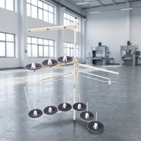 Support de fil métallique robuste à 16 broches pour machine à coudre industrielle multi-aiguilles, idéal pour l'usine de confection