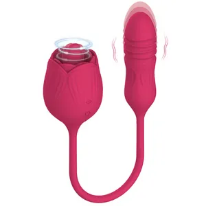 Clit Clitoris Stimulatie Adult Sex Rose Orale Tong Swing Likken Speelgoed Vibrator Voor Vrouwen Vrouwelijke Met G-spot Telescopische Dildo