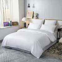 Draps d'hôtel, linge de lit blanc, 100% coton, housse de couette blanche unie pour l'hôtellerie de luxe