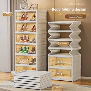 Modern Transparent Dustproof PP Folding <strong>Shoe</strong> Rack No-Installation Rectangle Entrance Storage Box Home Artifact - Product Image 2