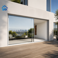 Porte coulissante double vitrage en aluminium avec cadre en aluminium à 3 ou 4 panneaux, conforme aux normes de conception philippiniennes