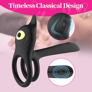 Offre Spéciale électrique Double anneau Couples partager vibrant fournitures érotiques verrouillage anneau de sperme hommes télécommande anneau vibrant - Product Image 2