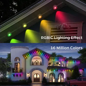100ft Waterproof Eave Lights Outdoor Led Pixel Point Light Holiday Landscape RGB Permanent Smart Led Christmas Lights