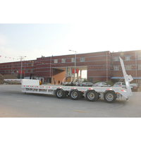 Semi-remorque surbaissée d'occasion à 3 essieux, 70 tonnes, 40 pieds, avec chargeur de 40 tonnes, extensible à 50 tonnes, hydraulique, à vendre