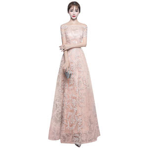 <span class=keywords><strong>Robe</strong></span> de soirée dorée champagne pour femmes Nouvelle réunion annuelle Hôte élégante Décolleté épaules dénudées Coupe ajustée <span class=keywords><strong>Longue</strong></span> - Product Image 5