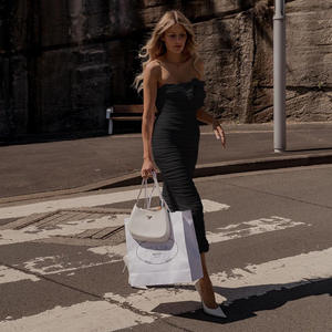 2024女性のためのエレガントなシフォンスリップドレスセクシーなスパゲッティストラップバックレスレースアップフリルロングマキシイブニングパーティーウエディングドレス - Product Image 2