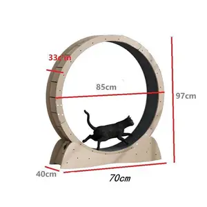 High Quality Washable Eco-Friendly Wood S M L Size Cat Indoor Exercise Running Wheel Treadmill for Cats