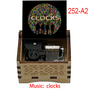 Carillon in Legno con Orologio <span class=keywords><strong>Coldplay</strong></span>, Scatola Musicale a Carica Manuale, Regalo per Natale, Compleanno, San Valentino, Amici e Innamorati - Product Image 3