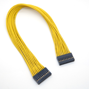 Câble d'extension Dupont personnalisé 20 broches, fil unique jaune, pour câblage de signalisation d'armoire de contrôle industrielle et machine CNC - Product Image 2