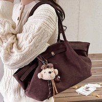 Sac fourre-tout effet daim transfrontalier pour femme, nouvelle collection été 2026, design de niche haut de gamme, luxe léger, grande capacité
