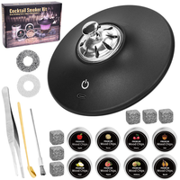 Ensemble de fumeurs électriques écologiques en acier inoxydable en forme d'OVNI pour whisky, cocktails, améliorateur de saveur, pics à cocktail, outils de bar