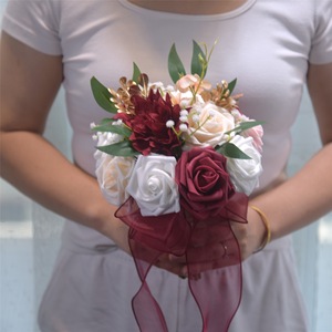 <span class=keywords><strong>Bouquet</strong></span> de mariage en roses artificielles, fleurs en soie, <span class=keywords><strong>bouquet</strong></span> de mariée pour la décoration de la <span class=keywords><strong>cérémonie</strong></span> de mariage - Product Image 2