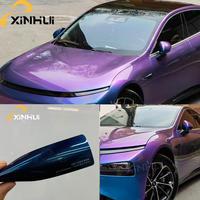 Película PPF de Fabricante, TPU Autoregenerable, Rollo de Vinilo para Automóvil con Acabado Brillante Camaleón Azul Verde Morado, 7.5mil 1.52*15m