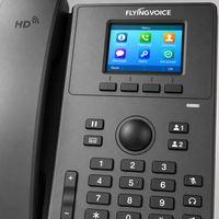 Téléphone IP Flyingvoice P11S Noir avec écran LCD rétroéclairé de 2,4 pouces, 2 comptes SIP, PoE, double ports 10/100M, conférence audio 6 voies, utilisation au bureau