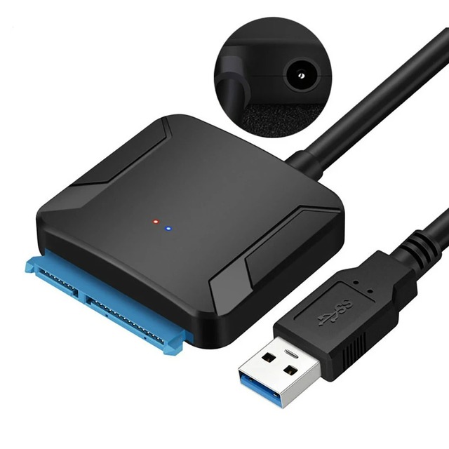 Computer USB 3.0 to SATA 3.5'' Adapter Cable with PVC Jacket for 2.5/3.5 Inch SSD HDD Data Transmission