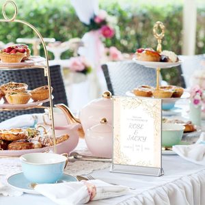 4x6 rõ ràng Acrylic dấu hiệu chủ với Sliver biên giới và đứng thẳng đứng, hai mặt Bảng menu chủ sở hữu hình ảnh khung - Product Image 4