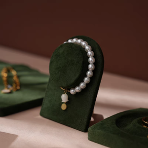 Présentoir <span class=keywords><strong>à</strong></span> bijoux vert pour bijoux Boucles d'oreilles <span class=keywords><strong>palette</strong></span> Anneau Collier Bijouterie Stockage Table de présentation Plateau de présentation - Product Image 5