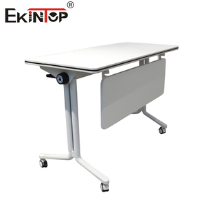 Sinonis Wooden Panel Commercial Modular Flip Top Conference <b>Table</b> <b>Foldable</b> Training <b>Desk</b> - Product Image 4