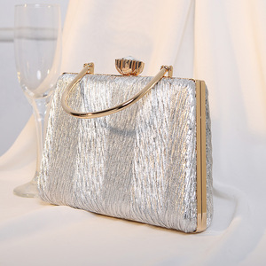 Wholesale Women Fashion Square PU Leather Pleated Handbags Party <b>Dress</b> <b>Bags</b> Bridal Ladies Clutch Purse - Product Image 2